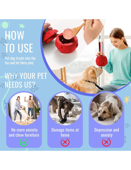 Juguete Masticable Rellenable para Perros Larimuer Rojo