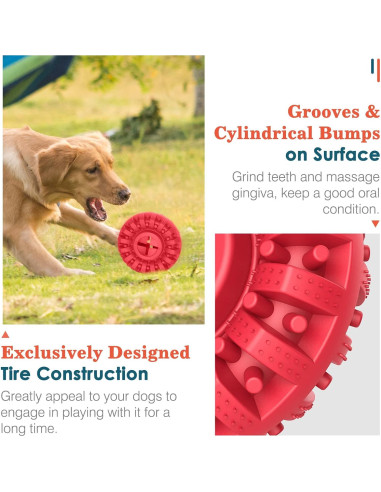 Juguete Indestructible para Perros Lewondr Rojo 13.68cm