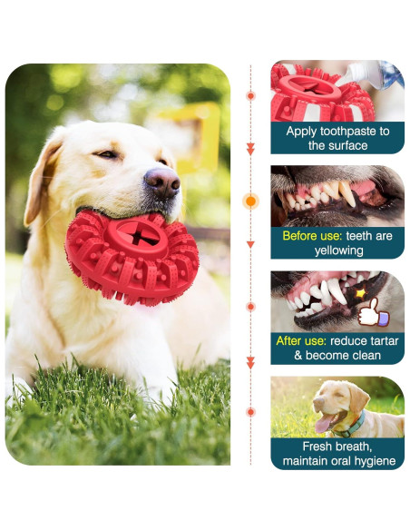 Juguete Indestructible para Perros Lewondr Rojo 13.68cm