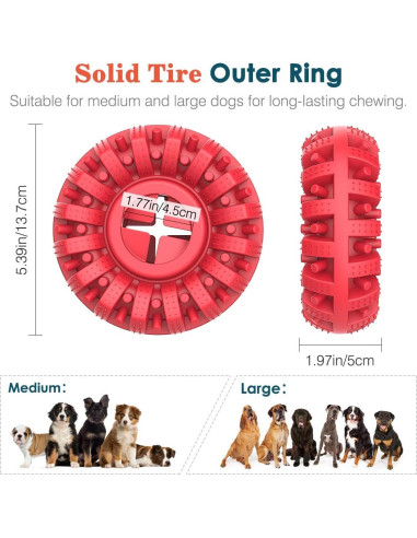 Juguete Indestructible para Perros Lewondr Rojo 13.68cm