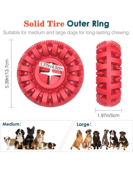 Juguete Indestructible para Perros Lewondr Rojo 13.68cm