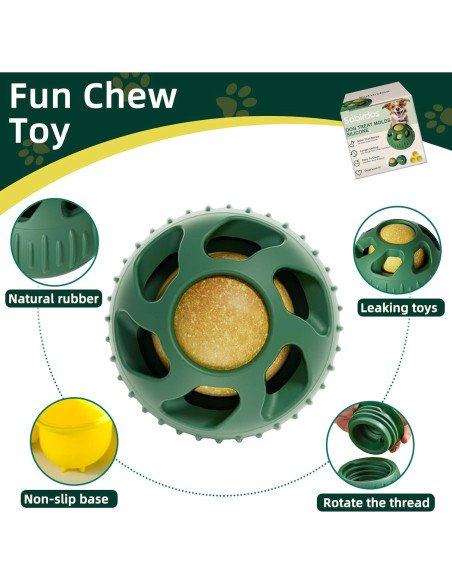 Juguetes Masticables para Perros Sobirdos - 2 Pcs Bolas Rellenables y Moldes de Silicona