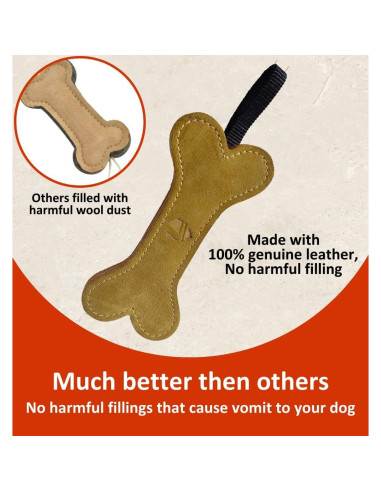 Juguete de Masticar para Perros Leatherow Hueso de Cuero 100% Natural