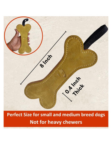 Juguete de Masticar para Perros Leatherow Hueso de Cuero 100% Natural