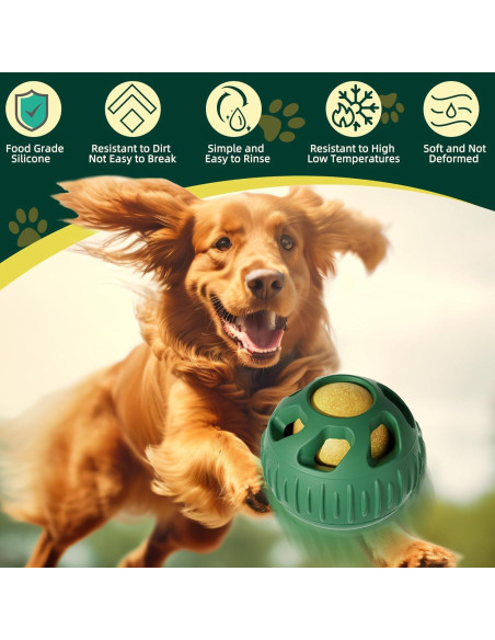 Juguetes Masticables para Perros Sobirdos - 2 Pcs Bolas Rellenables y Moldes de Silicona