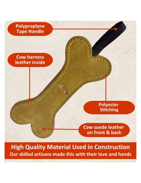 Juguete de Masticar para Perros Leatherow Hueso de Cuero 100% Natural