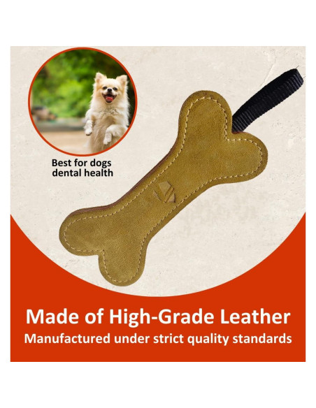 Juguete de Masticar para Perros Leatherow Hueso de Cuero 100% Natural