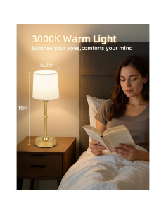Lámpara de Mesa LED Dorada Recargable 6000mAh Dimmable 2