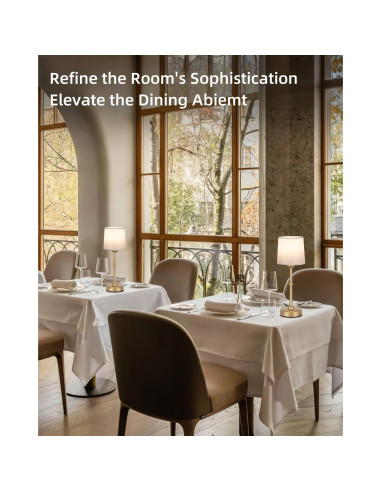 Lámpara de Mesa LED Dorada Recargable 6000mAh Dimmable