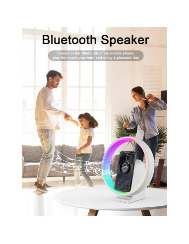 Altavoz Bluetooth Inalámbrico POSVIU con Luz RGB y Carga 15W