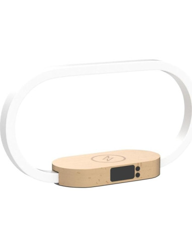 Lámpara de Mesa Donewin con Cargador Inalámbrico 15W y Reloj