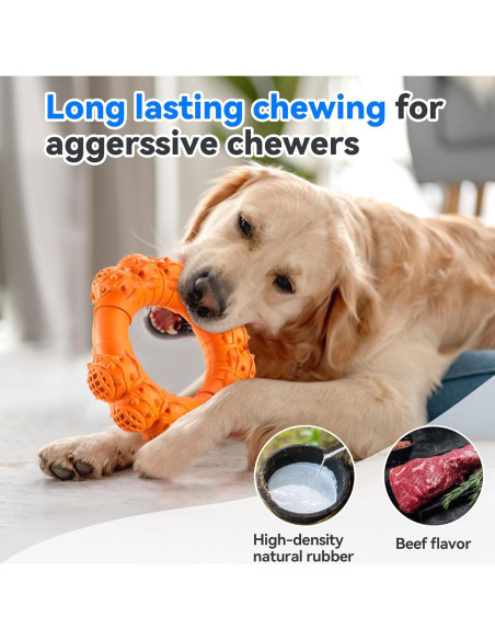 Juguete Indestructible para Perros Grandes DAOZIJI - Anillo Masticable Naranja