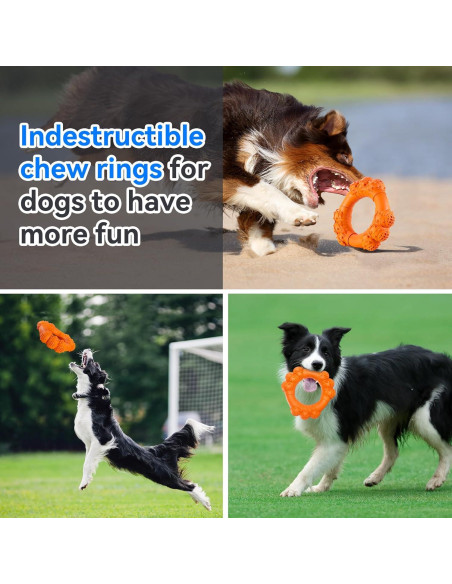 Juguete Indestructible para Perros Grandes DAOZIJI - Anillo Masticable Naranja