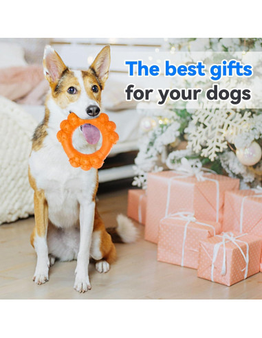 Juguete Indestructible para Perros Grandes DAOZIJI - Anillo Masticable Naranja