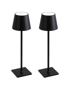 Lámpara de Mesa LED Recargable Inalámbrica 2 Paquetes Negra