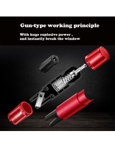 Paquete de 2 Martillos de Seguridad HundRare C003AR Rojo 2