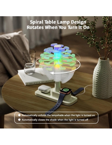 Lámpara de Mesa Espiral GOUTOOL con Cargador Inalámbrico 15W