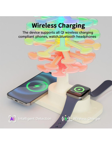 Lámpara de Mesa Espiral GOUTOOL con Cargador Inalámbrico 15W