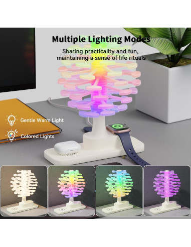 Lámpara de Mesa Espiral GOUTOOL con Cargador Inalámbrico 15W