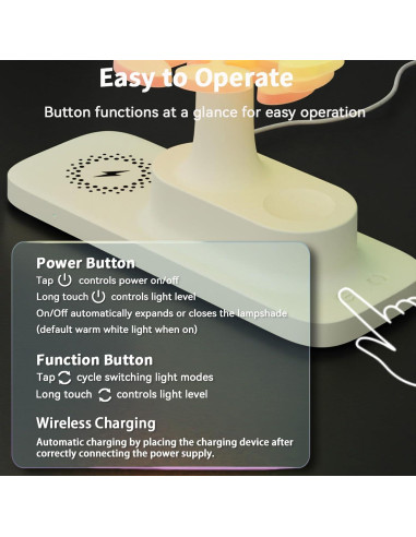 Lámpara de Mesa Espiral GOUTOOL con Cargador Inalámbrico 15W