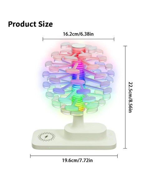 Lámpara de Mesa Espiral GOUTOOL con Cargador Inalámbrico 15W
