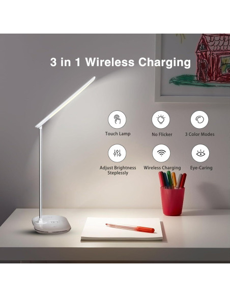 Lámpara de Escritorio LED L SHY-U L con Carga Inalámbrica 10W