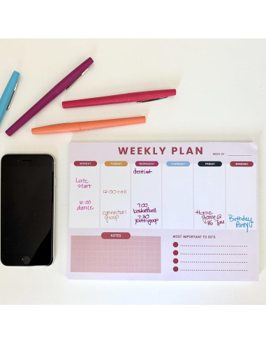 Bloc de Notas Semanal Simple Purposeful Living 50 Hojas 16.5x22.8cm