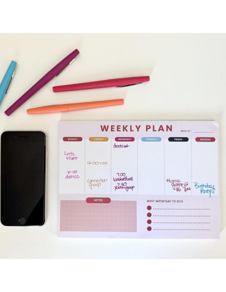 Bloc de Notas Semanal Simple Purposeful Living 50 Hojas 16.5x22.8cm