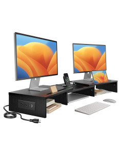 Soporte Doble para Monitor HUANUO con Puertos USB y Ajustes