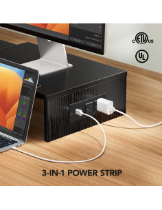 Soporte Doble para Monitor HUANUO con Puertos USB y Ajustes 2