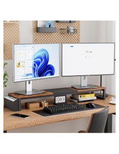 Soporte Doble Monitor VERSASKY 105 cm Madera Ergonómico