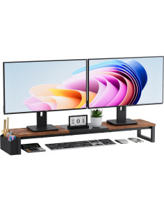 Soporte Doble Monitor VERSASKY 105 cm Madera Ergonómico 2
