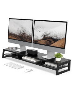 Soporte Doble para Monitor Fenge 108 cm 2 Niveles con Cajones