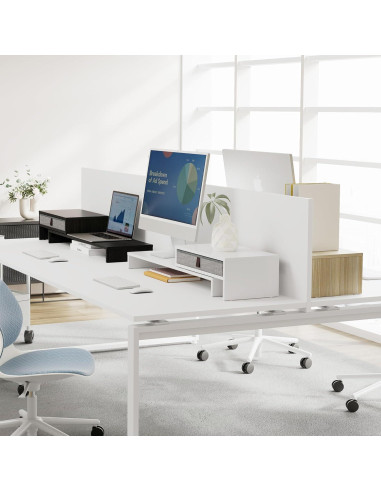 Soporte para Monitor Fenge Ajustable con Cajón Negro 2-3 Monitores