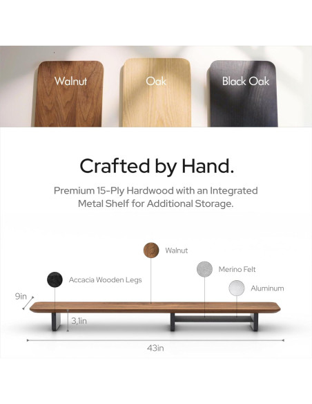 Soporte Doble para Monitor KIVY con Estante de Metal y Madera