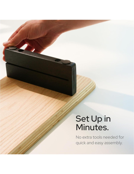 Soporte Doble para Monitor KIVY con Estante de Metal y Madera