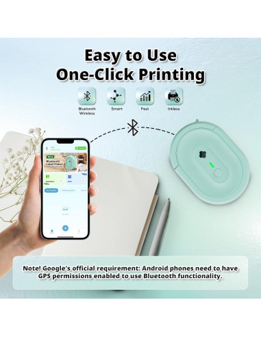 Impresora de Etiquetas Portátil NADAIIN N12 Bluetooth Verde