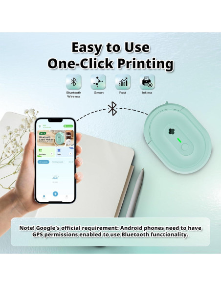 Impresora de Etiquetas Portátil NADAIIN N12 Bluetooth Verde