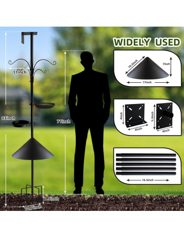 Poste para Comederos de Aves DreiPanda 233.68 cm con Baffle