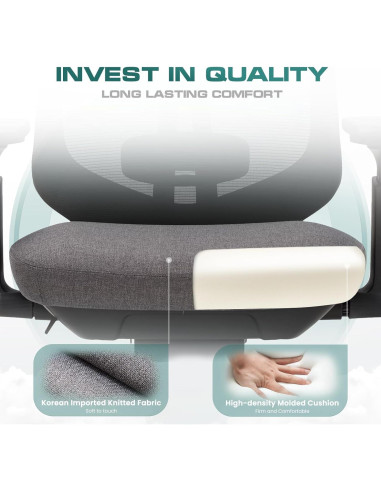 Silla de Oficina Ergonómica COLAMY XK01 con Soporte Lumbar y Reposacabezas Ajustable