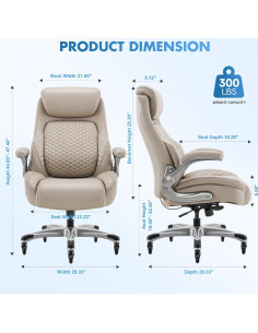 Silla de Oficina COLAMY VC-5276 Ergonómica Caqui con Soporte Lumbar 2