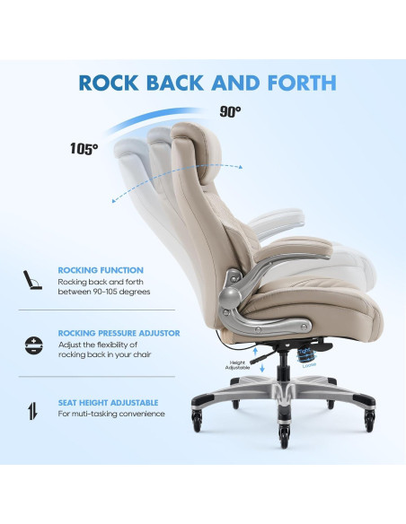 Silla de Oficina COLAMY VC-5276 Ergonómica Caqui con Soporte Lumbar