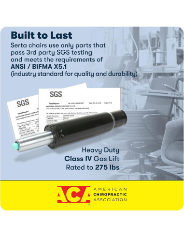 Silla de Oficina Ejecutiva Serta Hannah Ergonómica Negra/Gris