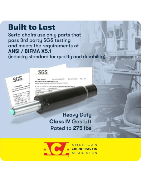 Silla de Oficina Ejecutiva Serta Hannah Ergonómica Negra/Gris