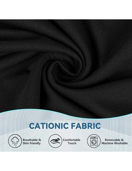 Juego de Cojín de Asiento y Almohada Lumbar JIPORIER Negro