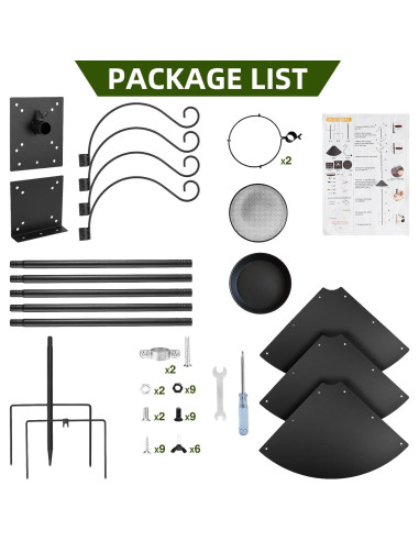 Poste para Comederos de Aves DreiPanda 233.68 cm con Baffle