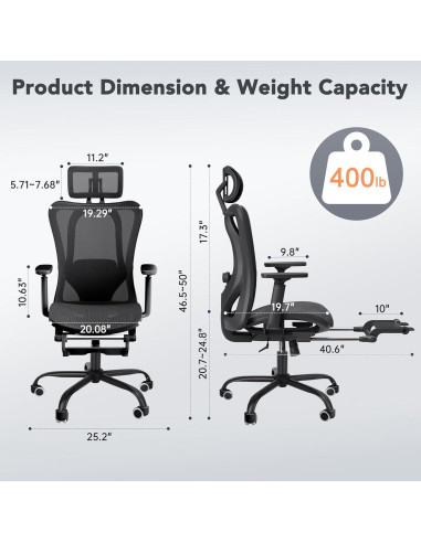 Silla de Oficina Ergonómica Decofy DC-OC01 con Soporte Lumbar