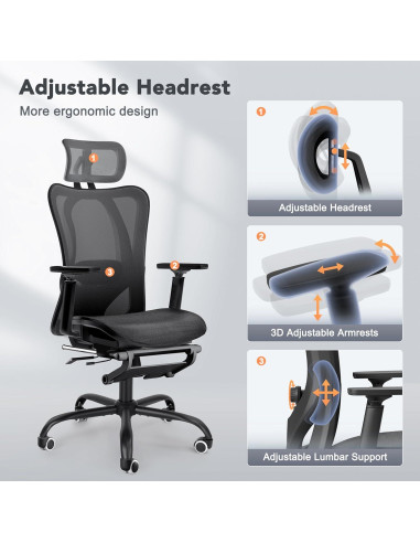 Silla de Oficina Ergonómica Decofy DC-OC01 con Soporte Lumbar