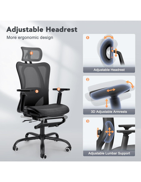 Silla de Oficina Ergonómica Decofy DC-OC01 con Soporte Lumbar