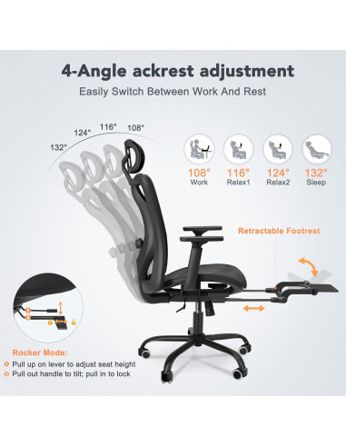 Silla de Oficina Ergonómica Decofy DC-OC01 con Soporte Lumbar